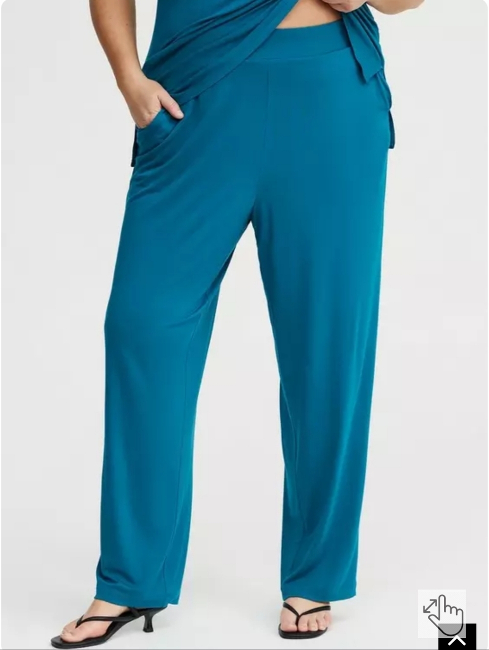 Torrid Blue Straight Leg Lounge Pull-On Pants Size 2 Tall